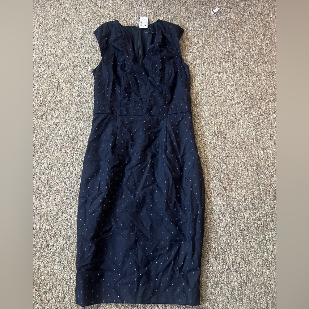 RW&CO. Navy Midi Dress with Subtle Pattern